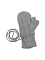 Варежки на резинке, серые