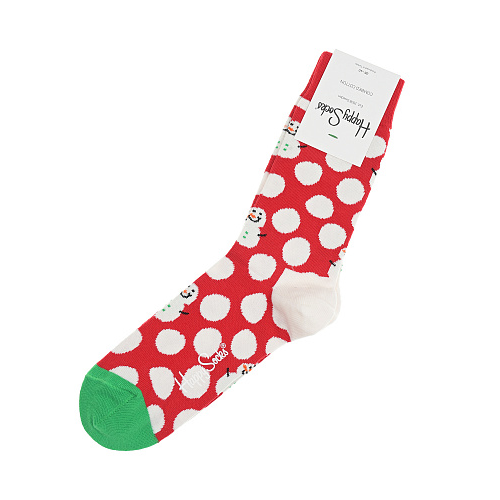 Красные носки с принтом &quot;снежки&quot; Happy Socks Красный, арт. BDS01 4300 | Фото 1
