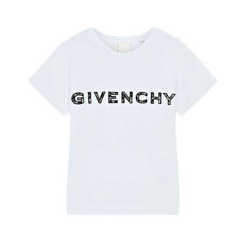 Белая футболка с кружевным лого Givenchy Белый, арт. H15246 10B | Фото 1