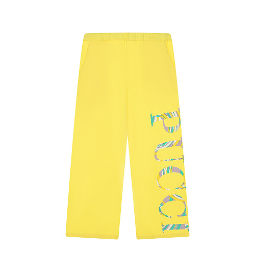 Желтые спортивные брюки с разноцветным лого Emilio Pucci Желтый, арт. 9Q6141 Z0026 200 | Фото 1