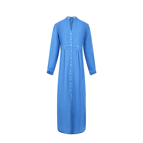 Синее платье-рубашка 120% Lino Синий, арт. R0W40FU 0000115 RS23F | Фото 1