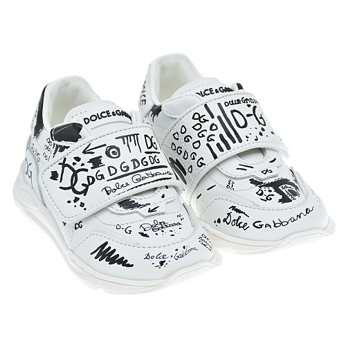 Белые кроссовки с принтом &quot;граффити&quot; Dolce&Gabbana Белый, арт. DN0145 AO936 HWF57 | Фото 1
