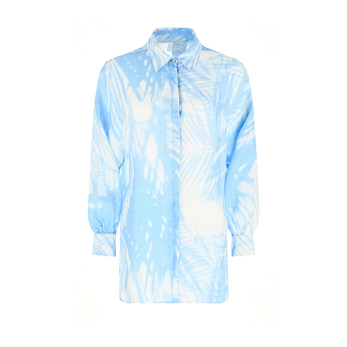 Голубая рубашка с принтом &quot;пальмы&quot; 120% Lino Мультиколор, арт. V1W19K9000G068100 V100 | Фото 1