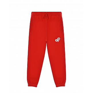 Красные спортивные брюки с белым логотипом Off-White Красный, арт. OBCH001F21FLE001 2501 | Фото 1