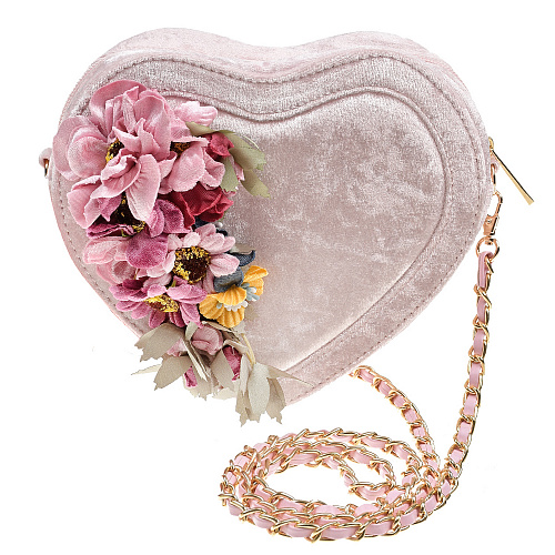 Розовая сумка в форме сердца, 15x15x18 см Monnalisa Розовый, арт. 190001 0773 0084 | Фото 1