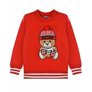 Красный свитшот с принтом &quot;медвежонок&quot; Moschino Красный, арт. H8F039 LDA14 50109 | Фото 1