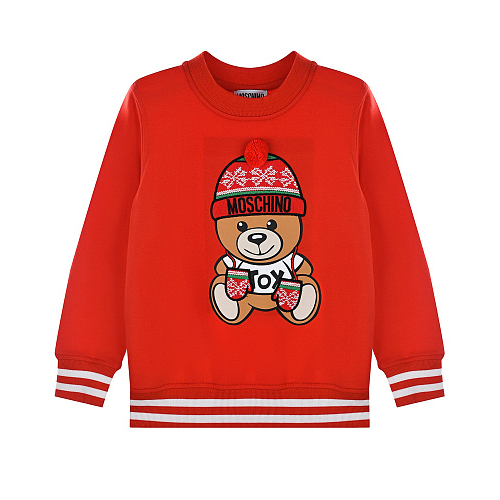 Красный свитшот с принтом &quot;медвежонок&quot; Moschino Красный, арт. H8F039 LDA14 50109 | Фото 1