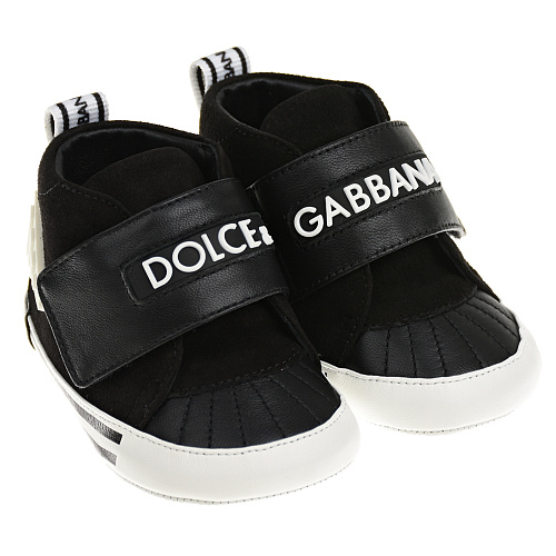 Черные пинетки-кеды Dolce&Gabbana Черный, арт. DK0128 AP231 8B939 | Фото 1