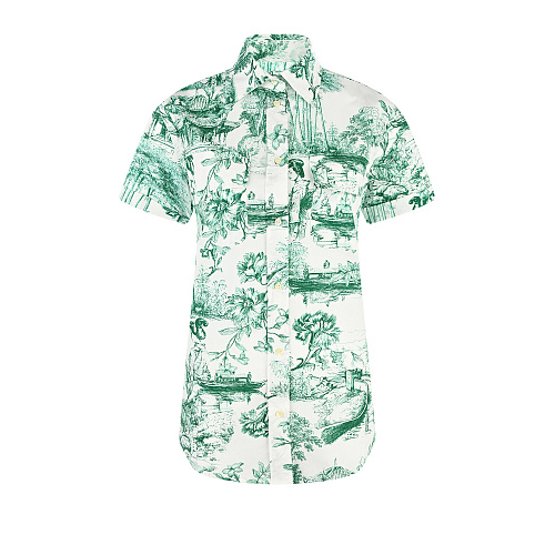 Рубашка с короткими рукавами Forte dei Marmi Couture Зеленый, арт. 22SF2115 GREEN-WHITE | Фото 1