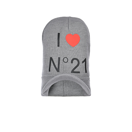 Серая шапка с козырьком No. 21 Серый, арт. N21552 N0241 0N918 | Фото 1