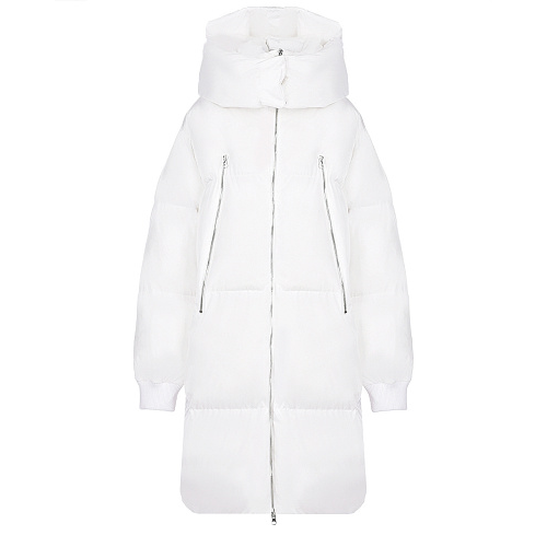 Белое стеганое пальто с капюшоном MM6 Maison Margiela Белый, арт. M60171 MM001 M6100 | Фото 1