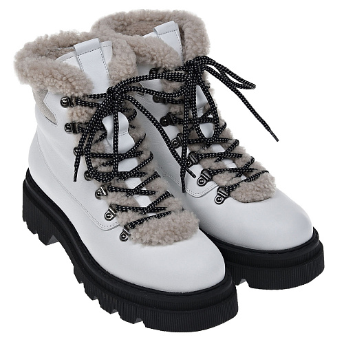Белые ботинки подкладкой из эко-меха Voile blanche Белый, арт. 001-2501842-02 0N01 | Фото 1