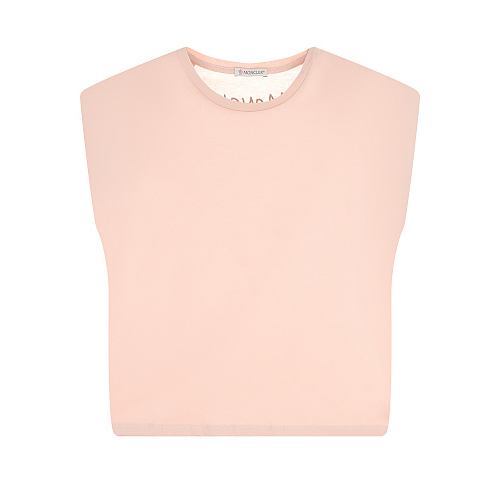 Розовая футболка с лого на спине Moncler Розовый, арт. 8C00008 83907 514 | Фото 1