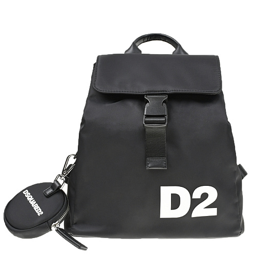 Черный рюкзак с белым лого, 24x19x15 см Dsquared2 Черный, арт. DQ1265 D0A1T DQ900 | Фото 1