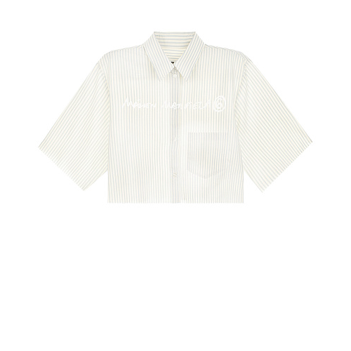 Укороченная рубашка в полоску MM6 Maison Margiela Мультиколор, арт. M60146 MM041 M6802 | Фото 1