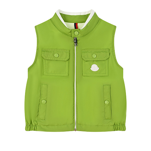 Зеленый жилет с накладными карманами Moncler Зеленый, арт. 1A00026 68352 81С | Фото 1