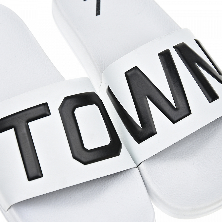 Белые шлепанцы с принтом &quot;Town&quot;  , арт. LOMBOK LOGO WHITE | Фото 6