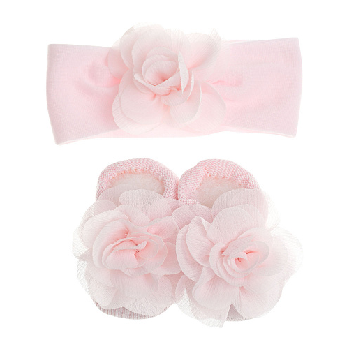Подарочный набор: повязка и пинетки, розовый Story Loris Розовый, арт. 21171 YO4 ROSA BABY | Фото 1