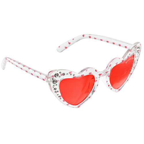 Красные очки с оправой в виде сердечек Monnalisa Красный, арт. 199070 9087 0143 | Фото 1