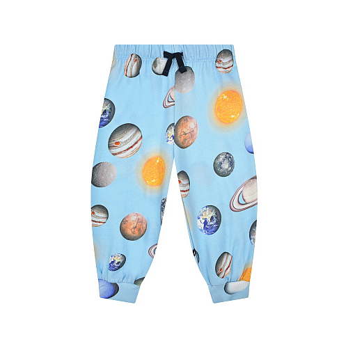 Голубые спортивные брюки с принтом &quot;планеты&quot; Molo Мультиколор, арт. 3W22I206 6640 PLANETS | Фото 1