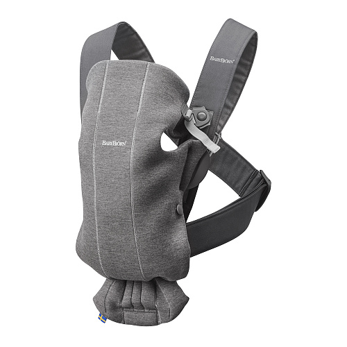 Серый рюкзак-кенгуру Mini 3D Jersey из хлопка Baby Bjorn Серый, арт. 0210.84 | Фото 1