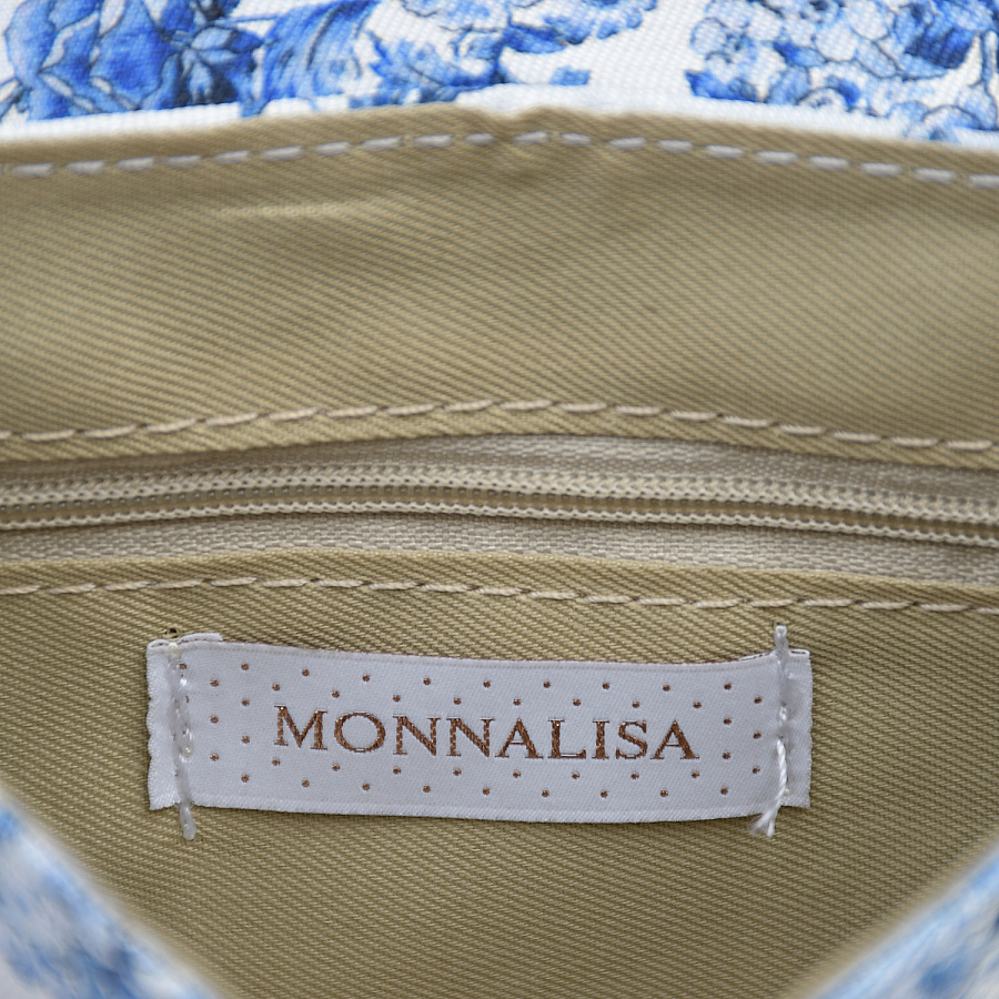 Белая сумка с синим цветочным принтом, 18x17x8 см Monnalisa , арт. 799007 9062 0001 | Фото 4