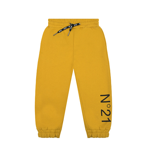 Желтые спортивные брюки с черным лого No. 21 Желтый, арт. N21615 N0154 0N209 | Фото 1
