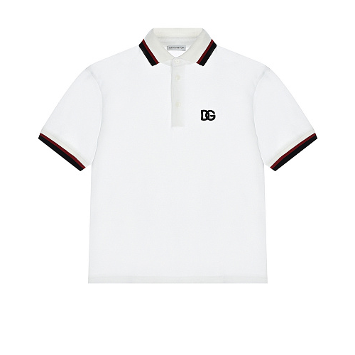 Белая футболка-поло с контрастной отделкой Dolce&Gabbana Белый, арт. L4JTCE G7BTJ W0800 | Фото 1