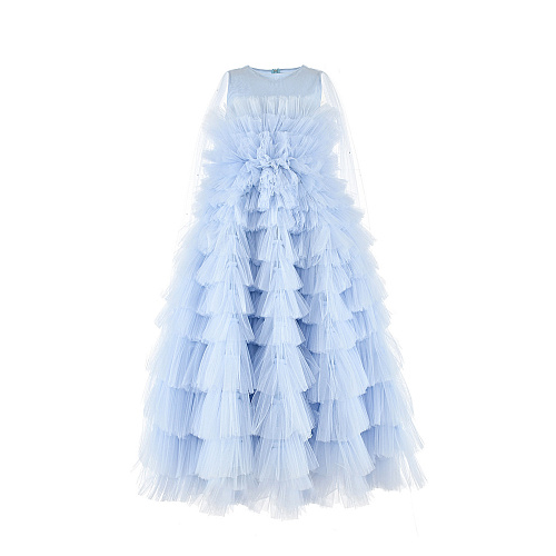 Голубое платье с ярусной юбкой Sasha Kim Голубой, арт. SK ERIN 180324 ARCTIC ICE 7142 | Фото 1