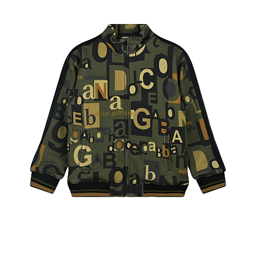 Спортивная куртка цвета хаки с принтом &quot;буквы&quot; Dolce&Gabbana Хаки, арт. L4JWCH HS7HJ HK3JK | Фото 1