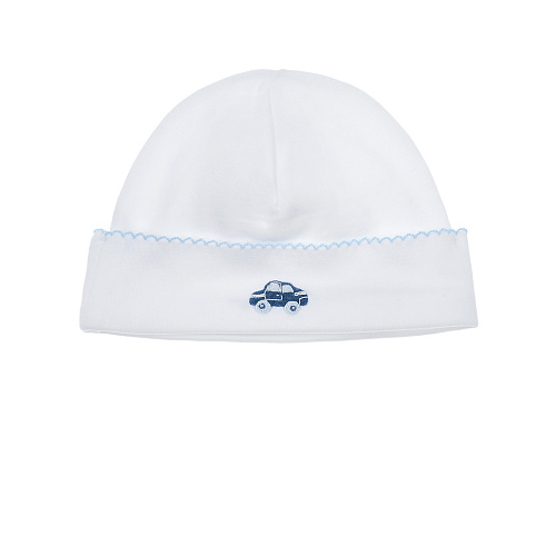 Белая шапка с вышивкой &quot;машинка&quot; Lyda Baby Белый, арт. PM07-541LB WHITE VINTAGE CA | Фото 1