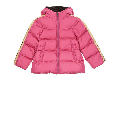 Стеганая куртка с трикотажными лампасами на рукавах GUCCI Розовый, арт. 622832 XWAK7 5535 | Фото 1