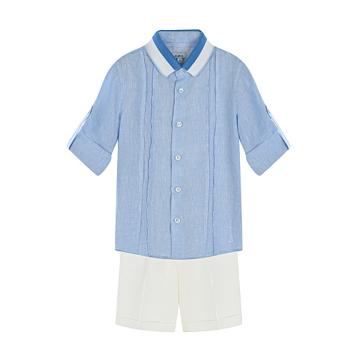 Комплект: голубая рубашка и белые шорты Baby A Мультиколор, арт. B2305/KBR 680 | Фото 1