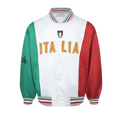 Куртка-бомбер в цветах итальянского флага Dolce&Gabbana Мультиколор, арт. L4JB3Z G7CM3 S9000 | Фото 1