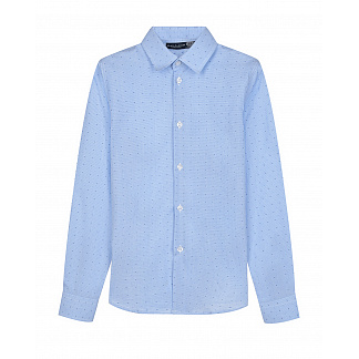 Голубая рубашка Slim fit с принтом в горошек Dal Lago Голубой, арт. N402 9315 3 | Фото 1