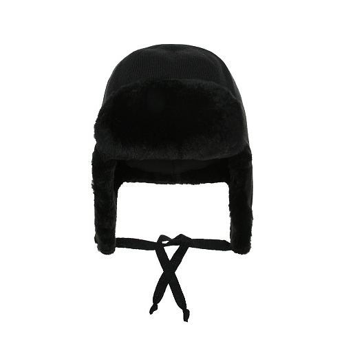 Черная шапка ушанка с меховой подкладкой Chobi Черный, арт. WH23097 BLACK | Фото 1