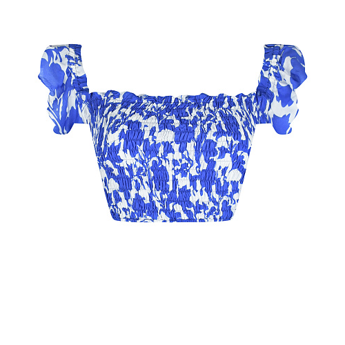 Топ с синим цветочным принтом Pietro Brunelli Желтый, арт. TO2230 VI0090 Q166 | Фото 1