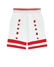 Белые шорты с красными полосками