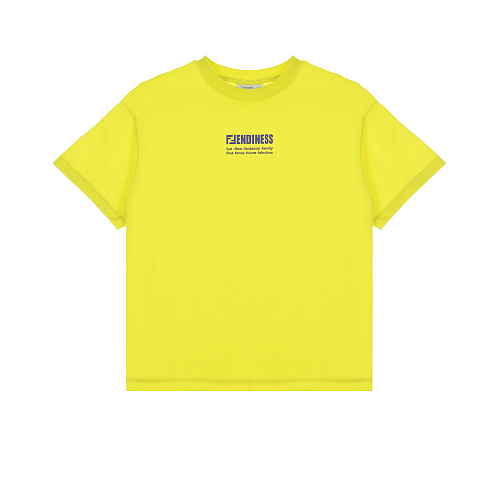 Желтая футболка с логотипом Fendi Желтый, арт. JUI040 7AJ F11H4 | Фото 1