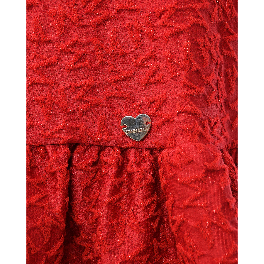 Красное платье со сплошным лого Monnalisa Красный, арт. 110913 0304 0043 | Фото 4