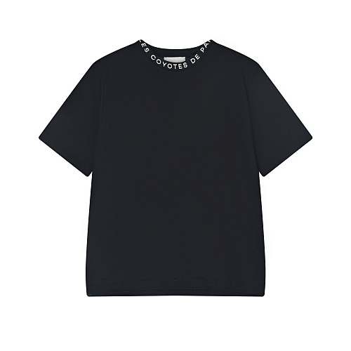 Черная футболка с логотипом на горловине Les Coyotes de Paris Черный, арт. 119-22-043 138 | Фото 1