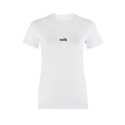 Белая футболка с цветочной вышивкой MSGM Белый, арт. 3141MDM61 217798 01 | Фото 1