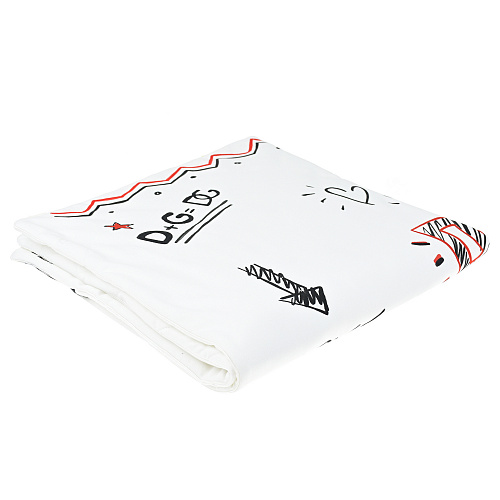 Белое одеяло с лого и текстовым принтом, 77x82 см Dolce&Gabbana Белый, арт. LNJA94 G7B8L HW3PI | Фото 1