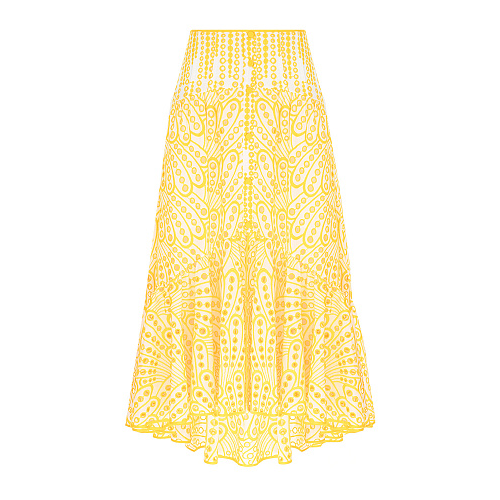 Белая юбка с желтым шитьем Charo Ruiz , арт. 223403 WHITE/YELLOW | Фото 1