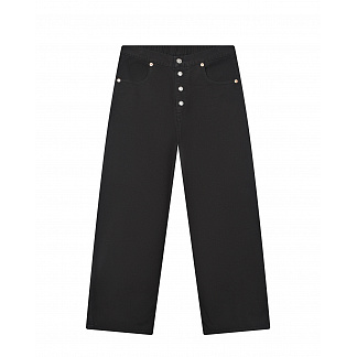 Черные джинсы с застежкой на пуговицы MM6 Maison Margiela Черный, арт. M60053 MM016 M6900 | Фото 1