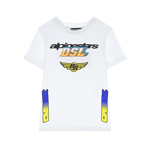 Белая футболка с принтом &quot;alpinestars DSL&quot; Diesel Белый, арт. J00479 00YI9 K100 | Фото 1