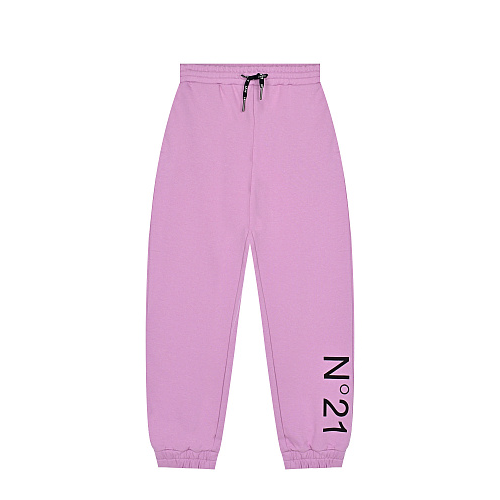 Розовые спортивные брюки с черным лого No. 21 Розовый, арт. N21615 N0154 0N312 | Фото 1