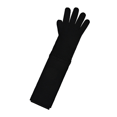 Черный шарф с имитацией перчаток 190х8 см Vivetta Черный, арт. 21IV2M130007010 9000 | Фото 1