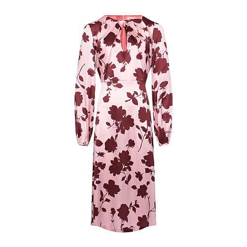 Розовое шелковое платье с цветочным принтом Parosh Розовый, арт. D725021 830 FANTASIA ROSA | Фото 1