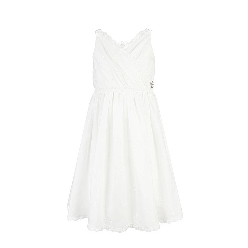 Белое платье с вышивкой Dolce&Gabbana Белый, арт. L53DB4 HLM6Q W0800 | Фото 1